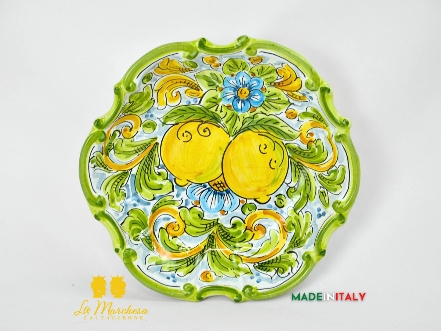 Piatto Barocco Decorato in Ceramica di Caltagirone - Vari Modelli