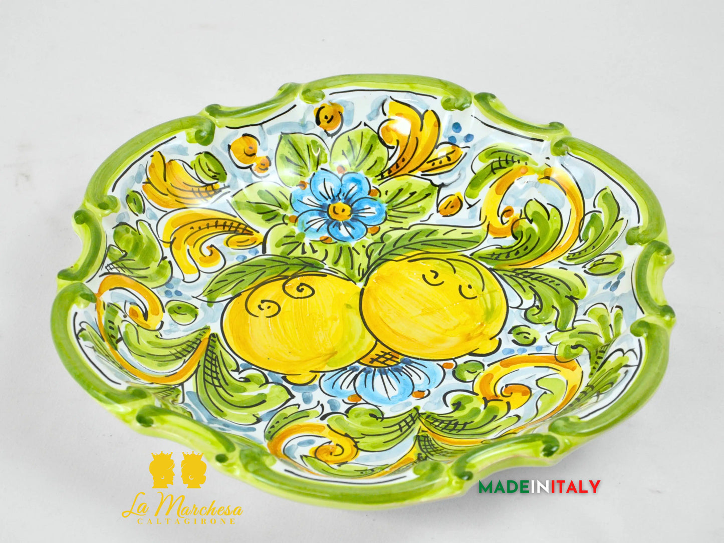 Piatto Barocco Decorato in Ceramica di Caltagirone - Vari Modelli