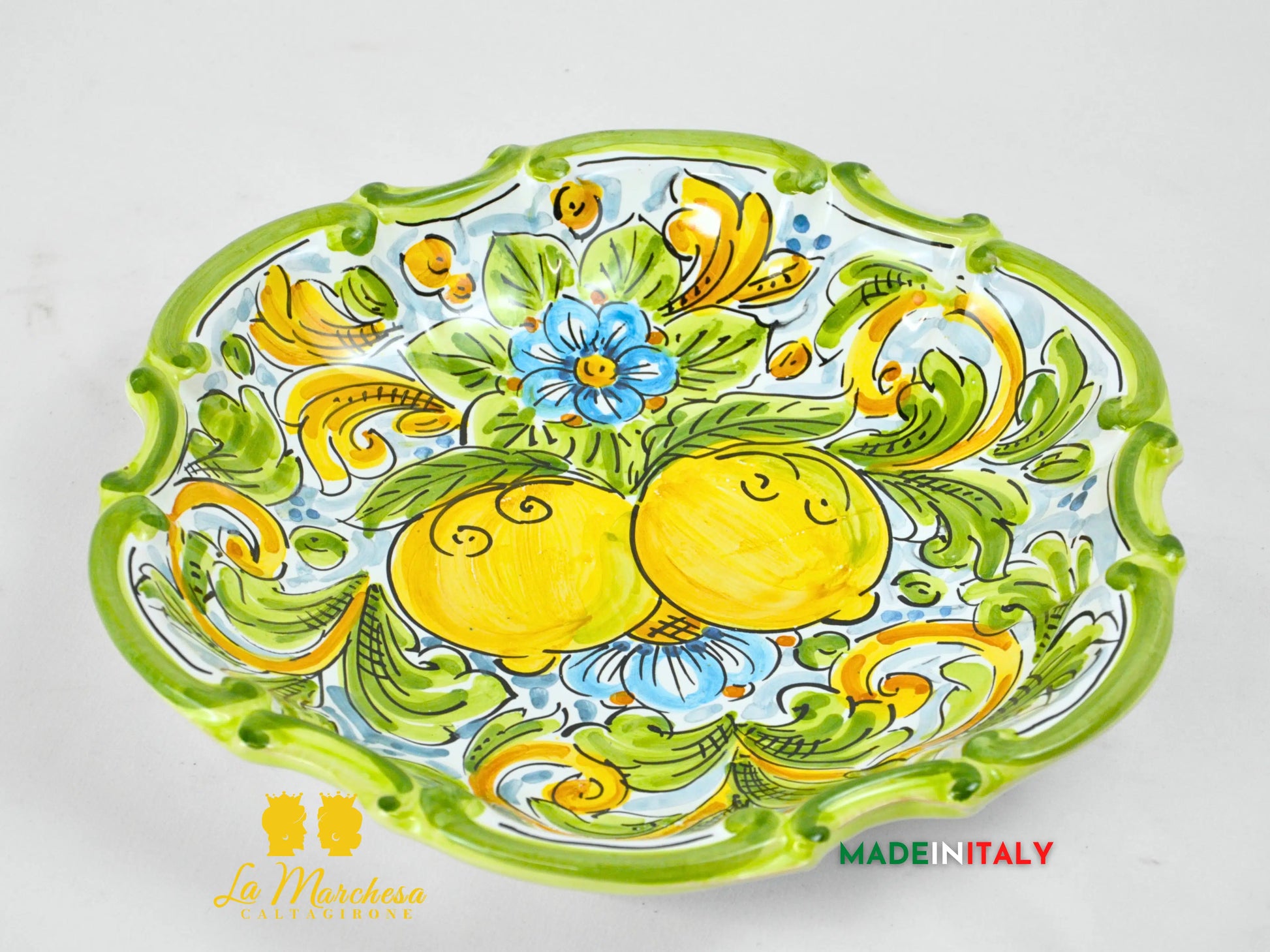 Piatto Barocco Decorato in Ceramica di Caltagirone - Vari Modelli