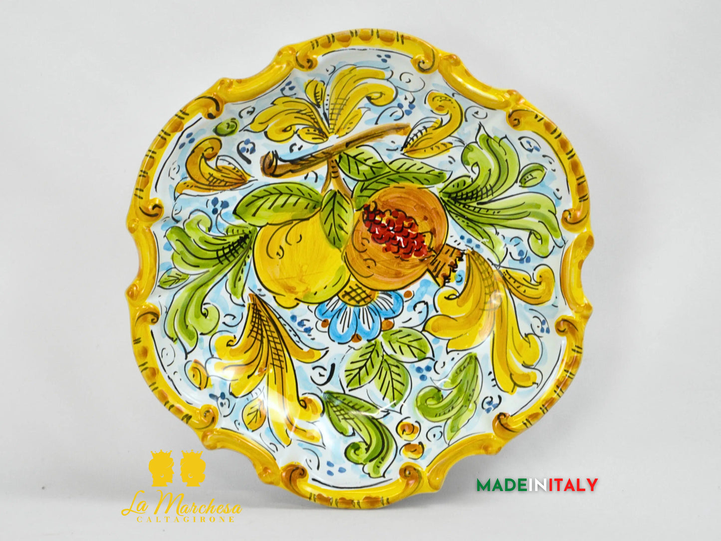 Piatto Barocco Decorato in Ceramica di Caltagirone - Vari Modelli