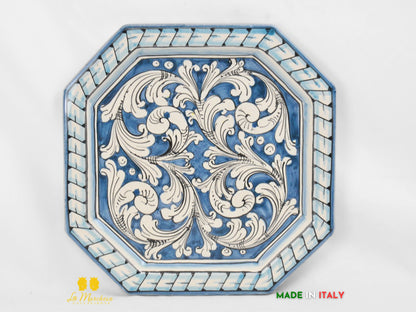 Piatto Ottagonale Decorato in Ceramica di Caltagirone - Vari Modelli