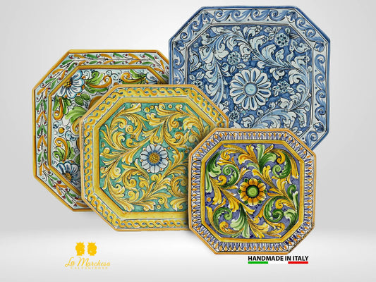 Piatto Ottagonale  in Ceramica di Caltagirone - Vari Modelli