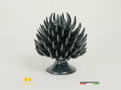 Pigna Anemoni in Ceramica di Caltagirone schizzi decorati a mano h14