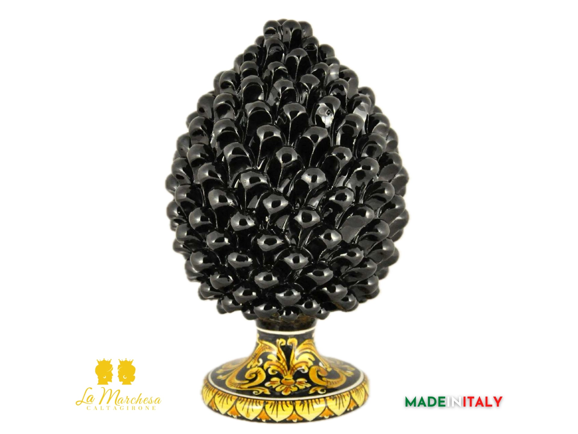 Pigna Siciliana nero in Ceramica di Caltagirone - Varie Misure4