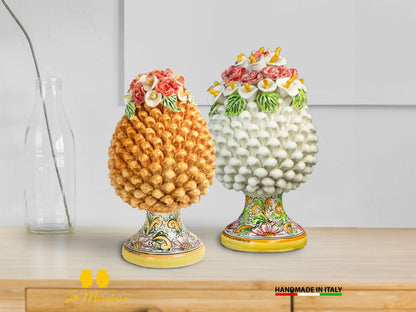 Pigna Siciliana Ceramica di Caltagirone applicazioni fiori