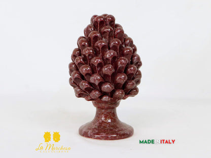 FINE SERIE - Pigna Siciliana Ceramica di Caltagirone Smalti schizzi 21cm - Vari Colori