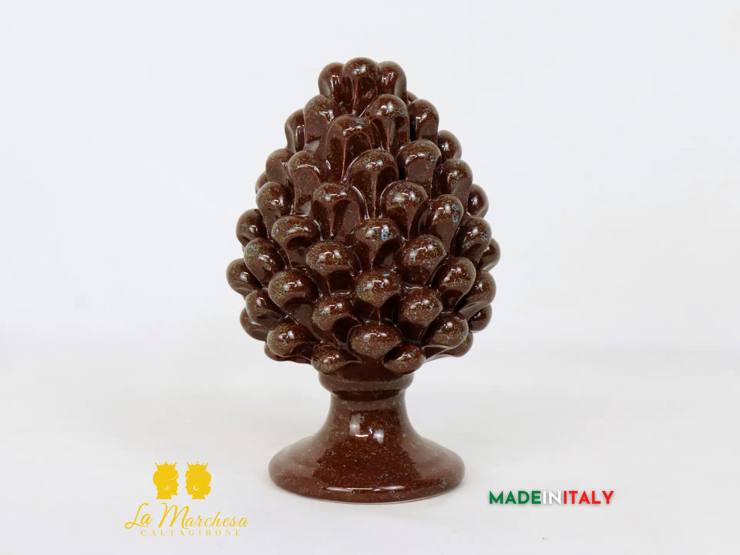 FINE SERIE - Pigna Siciliana Ceramica di Caltagirone Smalti schizzi 21cm - Vari Colori