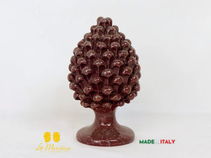 FINE SERIE - Pigna Siciliana Ceramica di Caltagirone Smalti schizzi 21cm - Vari Colori