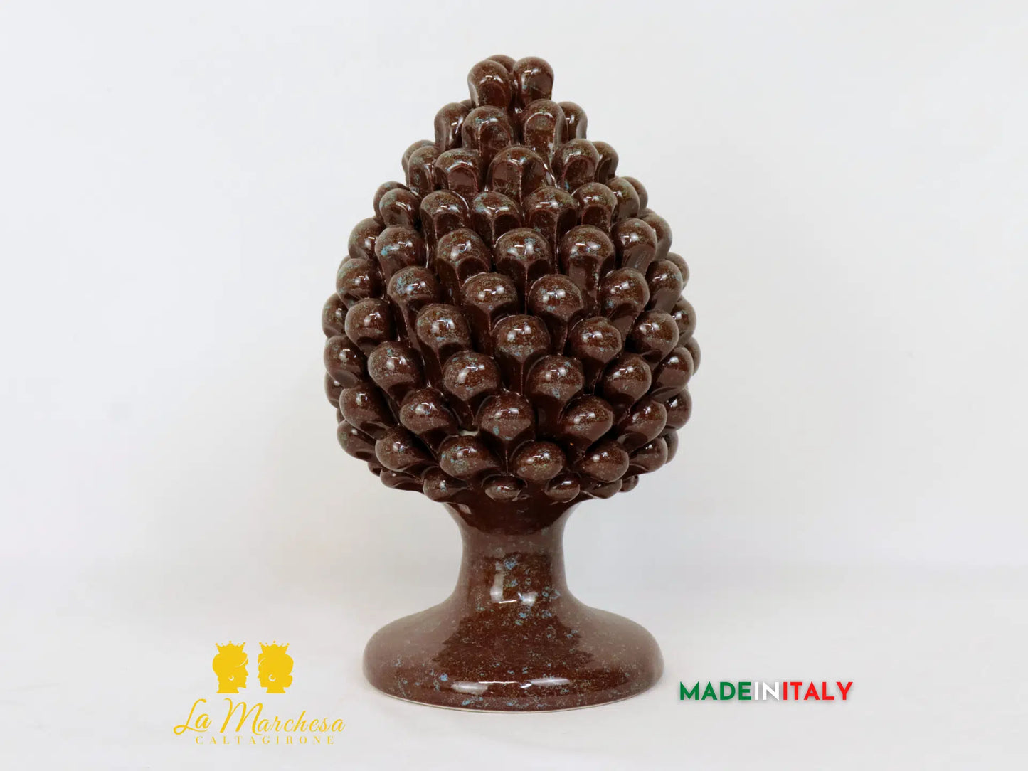 FINE SERIE - Pigna Siciliana Ceramica di Caltagirone Smalti schizzi 21cm - Vari Colori