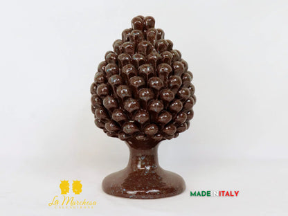 FINE SERIE - Pigna Siciliana Ceramica di Caltagirone Smalti schizzi 21cm - Vari Colori