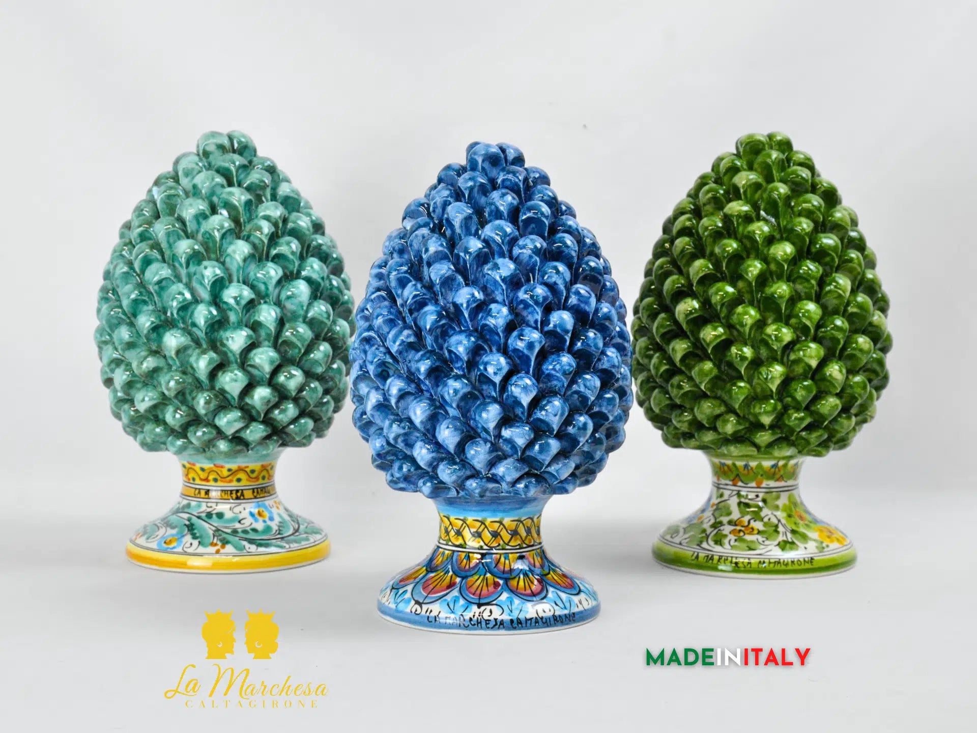 Pigna Siciliana Pennellata Decorata in Ceramica di Caltagirone - Vari Colori
