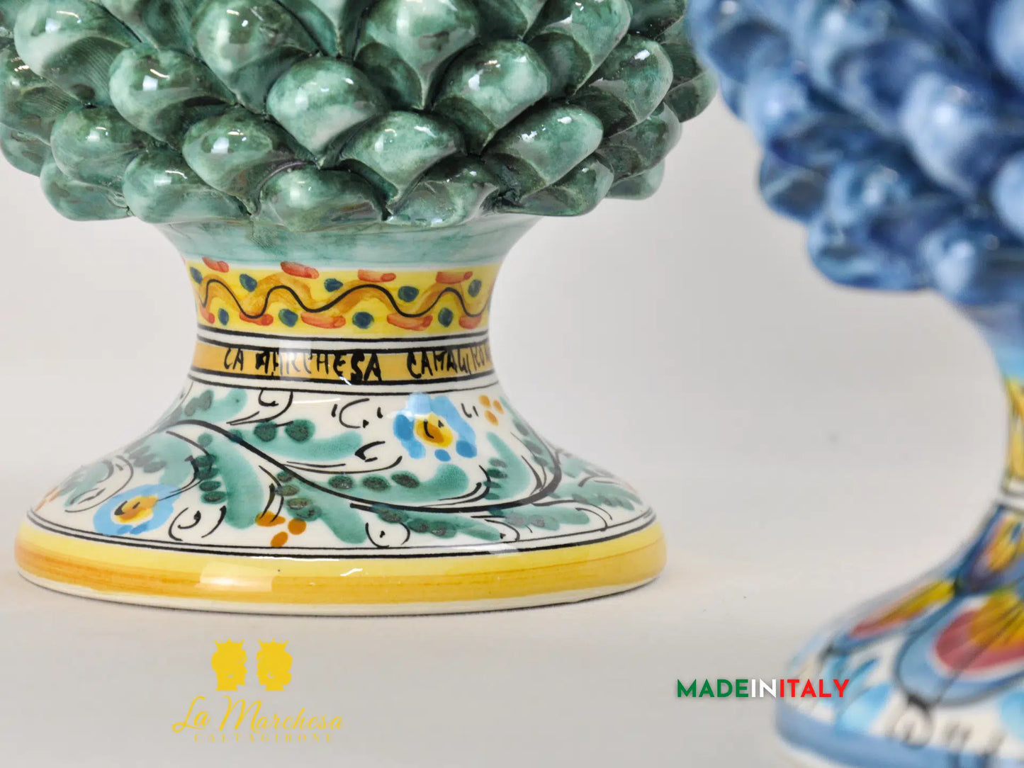 Pigna Siciliana Pennellata Decorata in Ceramica di Caltagirone - Vari Colori