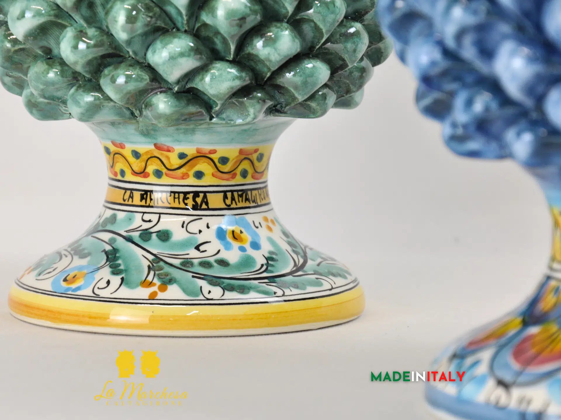 Pigna Siciliana Pennellata Decorata in Ceramica di Caltagirone - Vari Colori