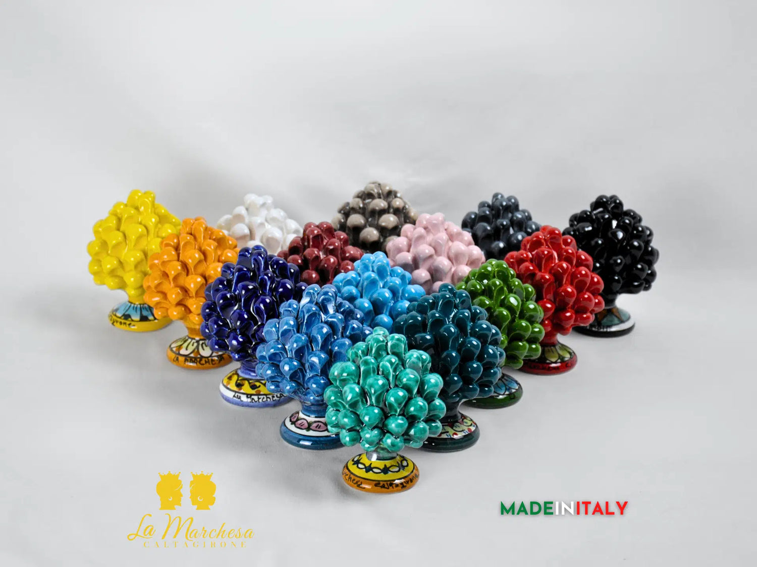 Pigna Siciliana Colorata in Ceramica di Caltagirone 11cm - Vari Colori