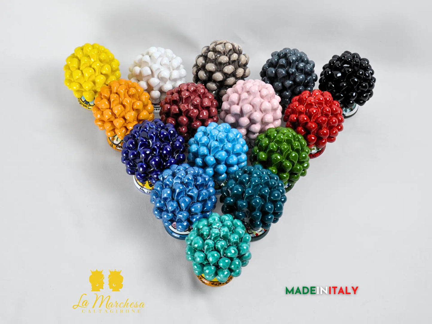 Pigna Siciliana Colorata in Ceramica di Caltagirone 11cm - Vari Colori