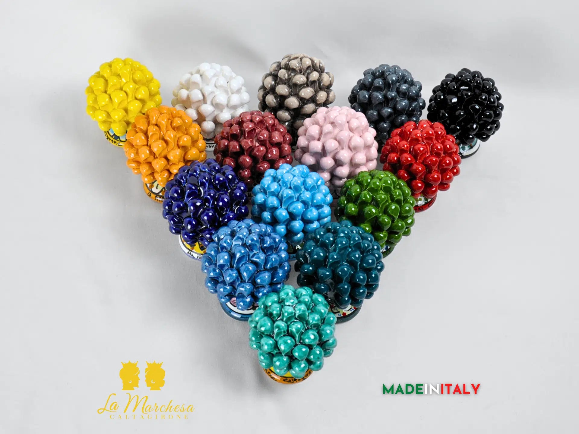 Pigna Siciliana Colorata in Ceramica di Caltagirone 11cm - Vari Colori