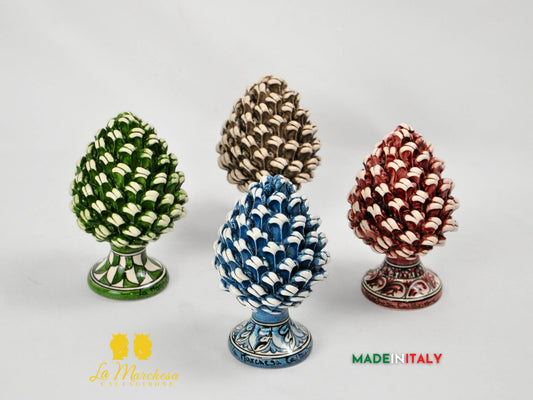 Pigna Siciliana Moderna in Ceramica di Caltagirone 16cm - Vari Colori