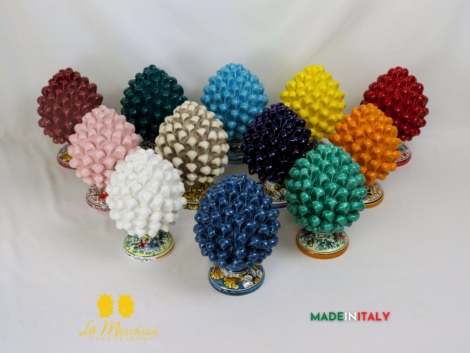 Pigna Siciliana in Ceramica di Caltagirone 21cm - Vari colori
