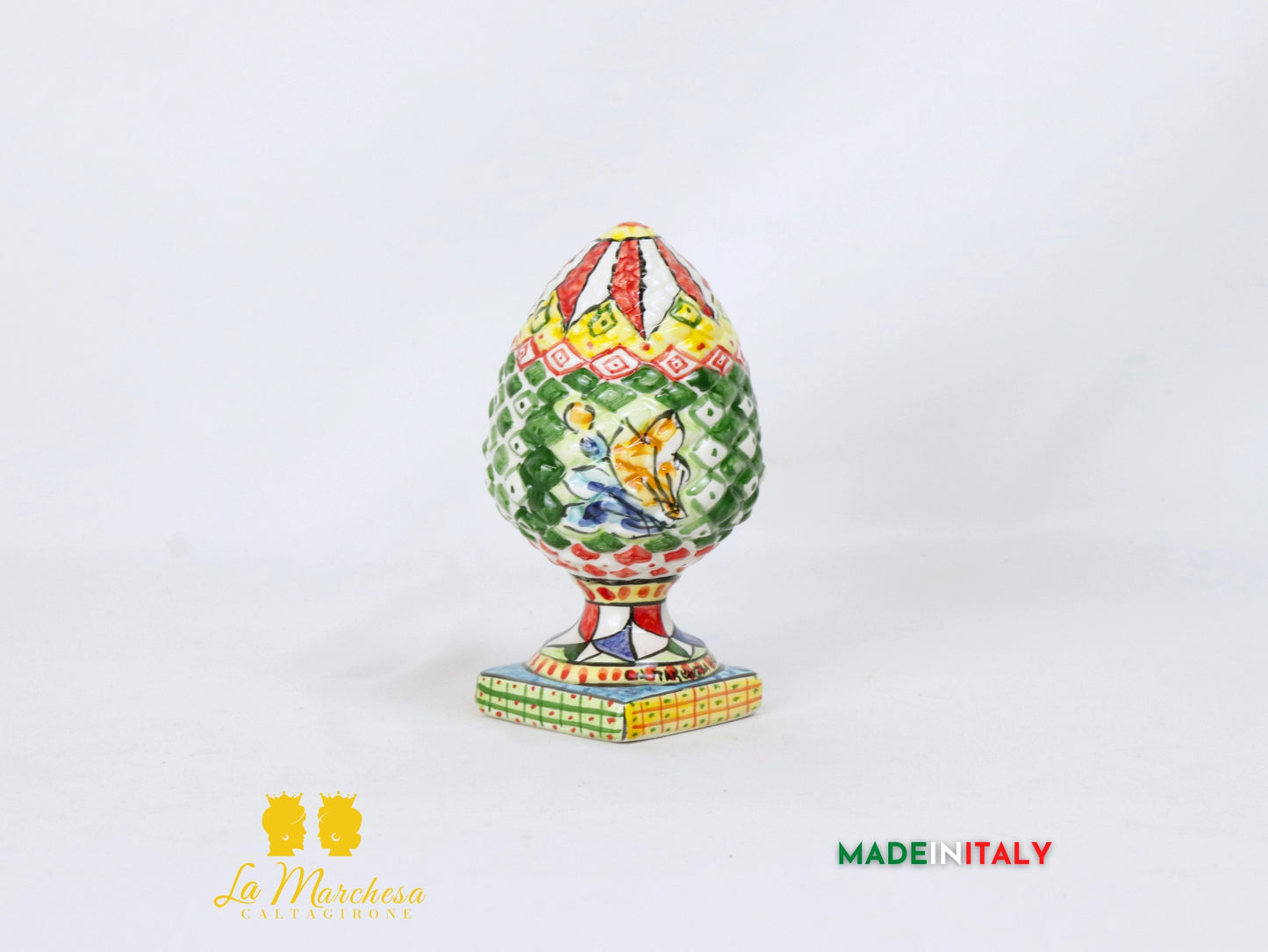 Pigna Siciliana in Ceramica di Caltagirone carretto quadri - varie misure