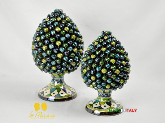 Pigna Ceramica di Caltagirone Multicolore Madreperla - Varie Misure