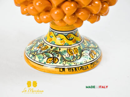 Pigna Siciliana Arancione in Ceramica di Caltagirone 26cm
