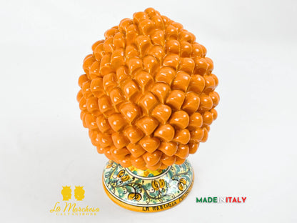 Pigna Siciliana Arancione in Ceramica di Caltagirone 26cm