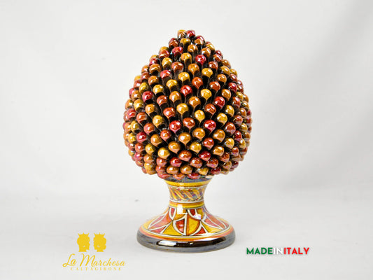 Pigna Siciliana Madreperla in Ceramica di Caltagirone 32cm - Serie Autunno