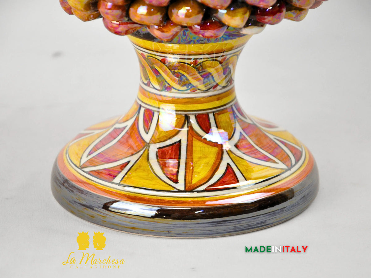 Pigna Siciliana Madreperla in Ceramica di Caltagirone 32cm - Serie Autunno
