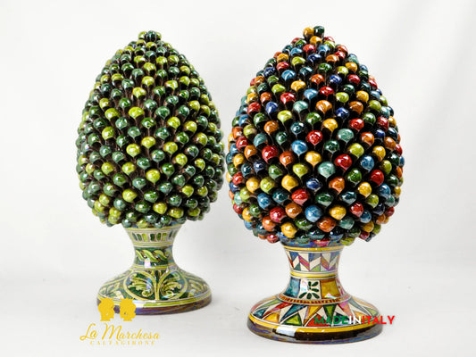 Pigna Siciliana Madreperla in Ceramica di Caltagirone 42cm - Vari Decori
