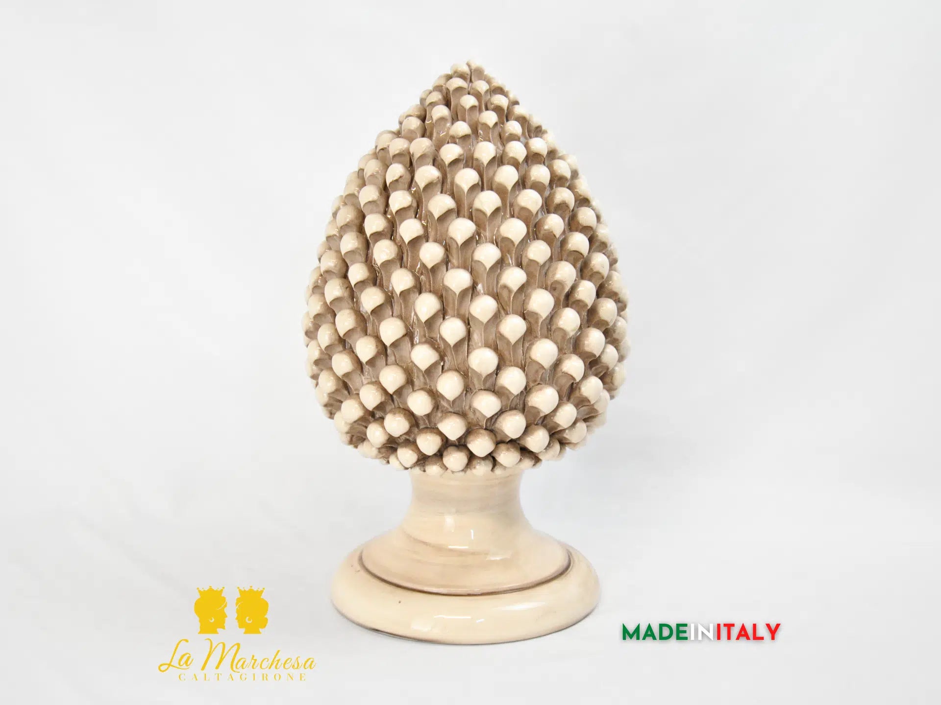 Pigna Siciliana in Ceramica di Caltagirone Artigianale Monocolore 41cm - Vari colori