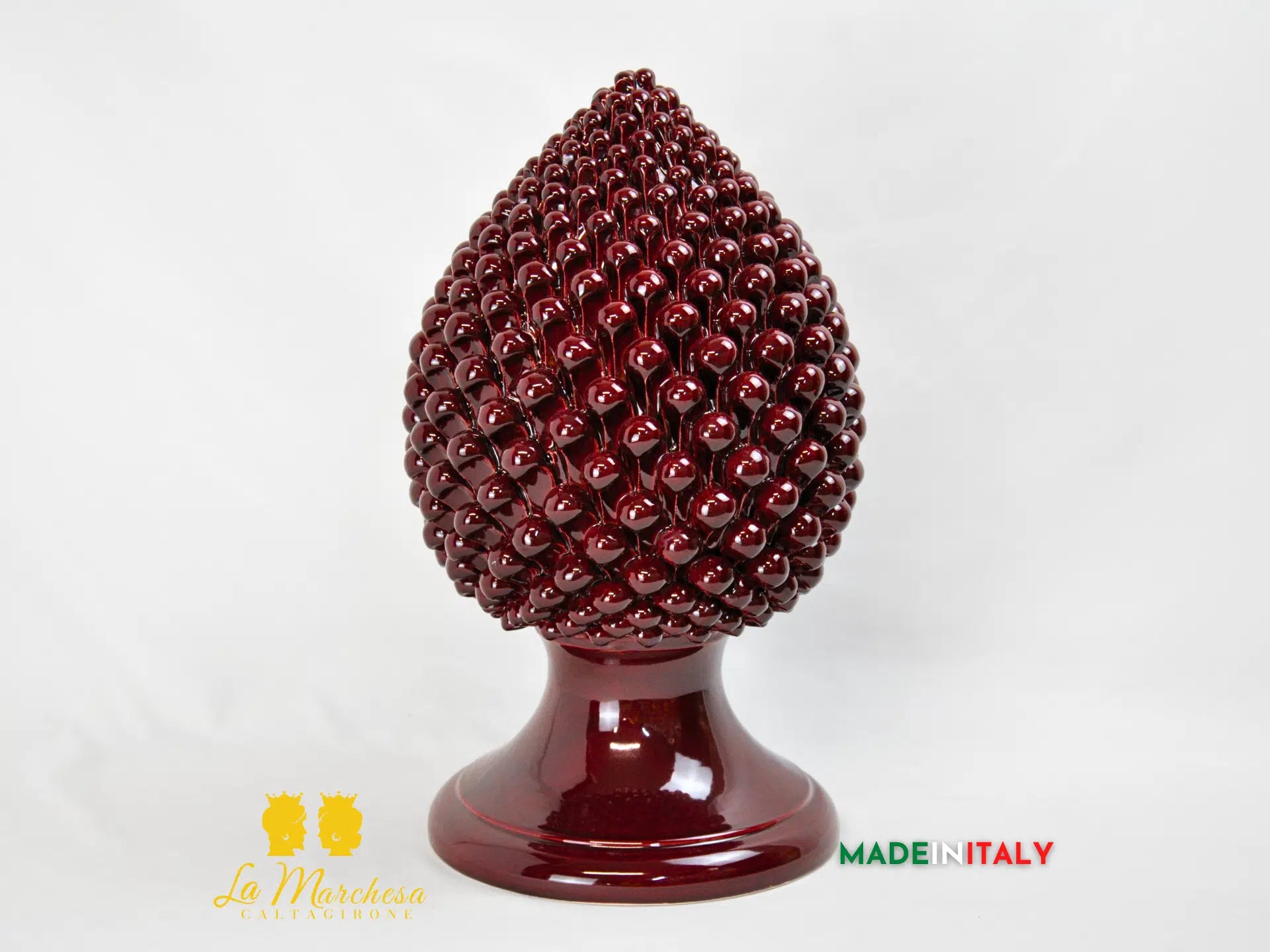 Pigna Siciliana in Ceramica di Caltagirone Artigianale Monocolore 41cm - Vari colori