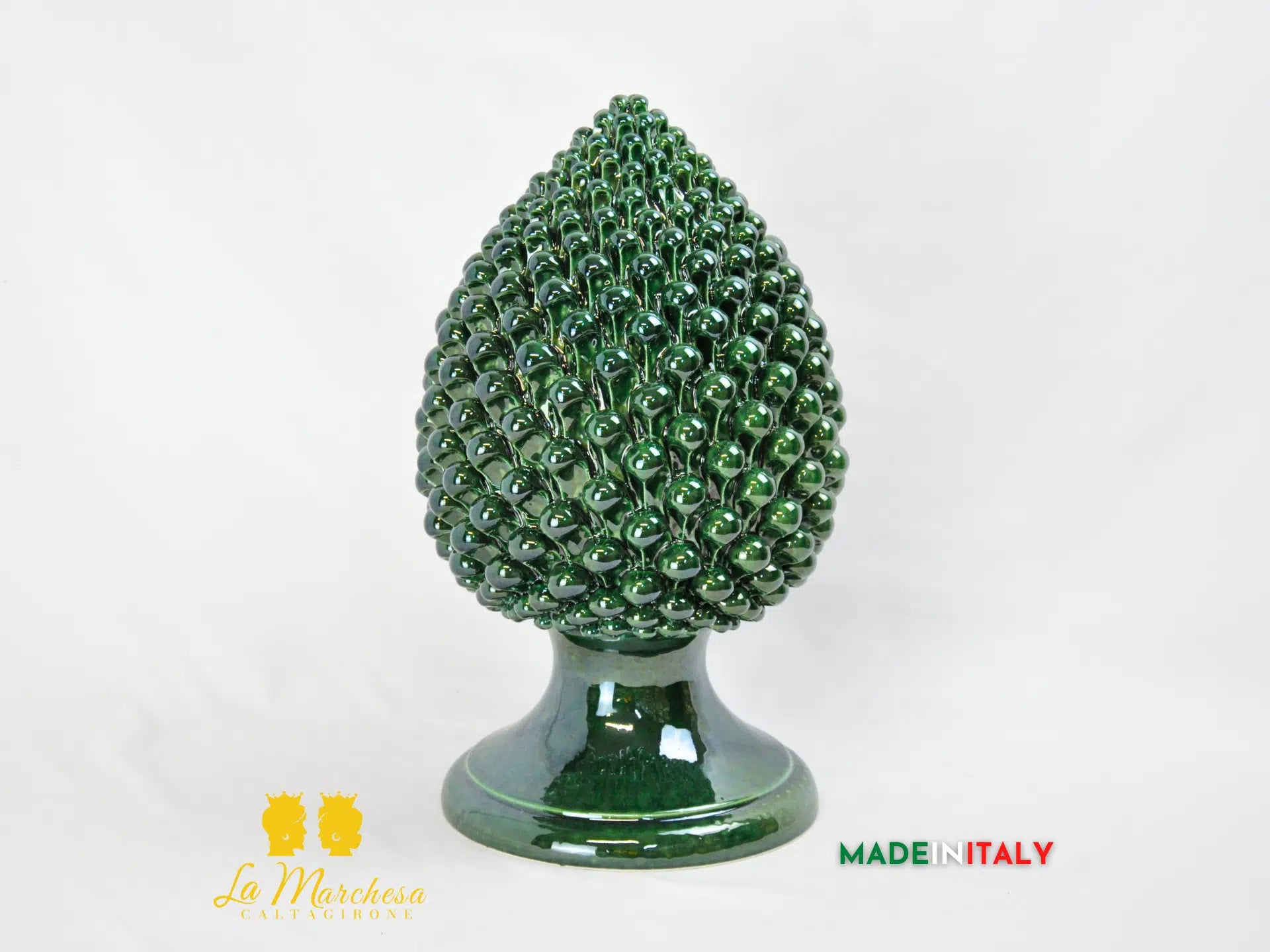 Pigna Siciliana in Ceramica di Caltagirone Artigianale Monocolore 41cm - Vari colori