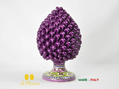 Pigna Siciliana Viola in Ceramica di Caltagirone 31 cm