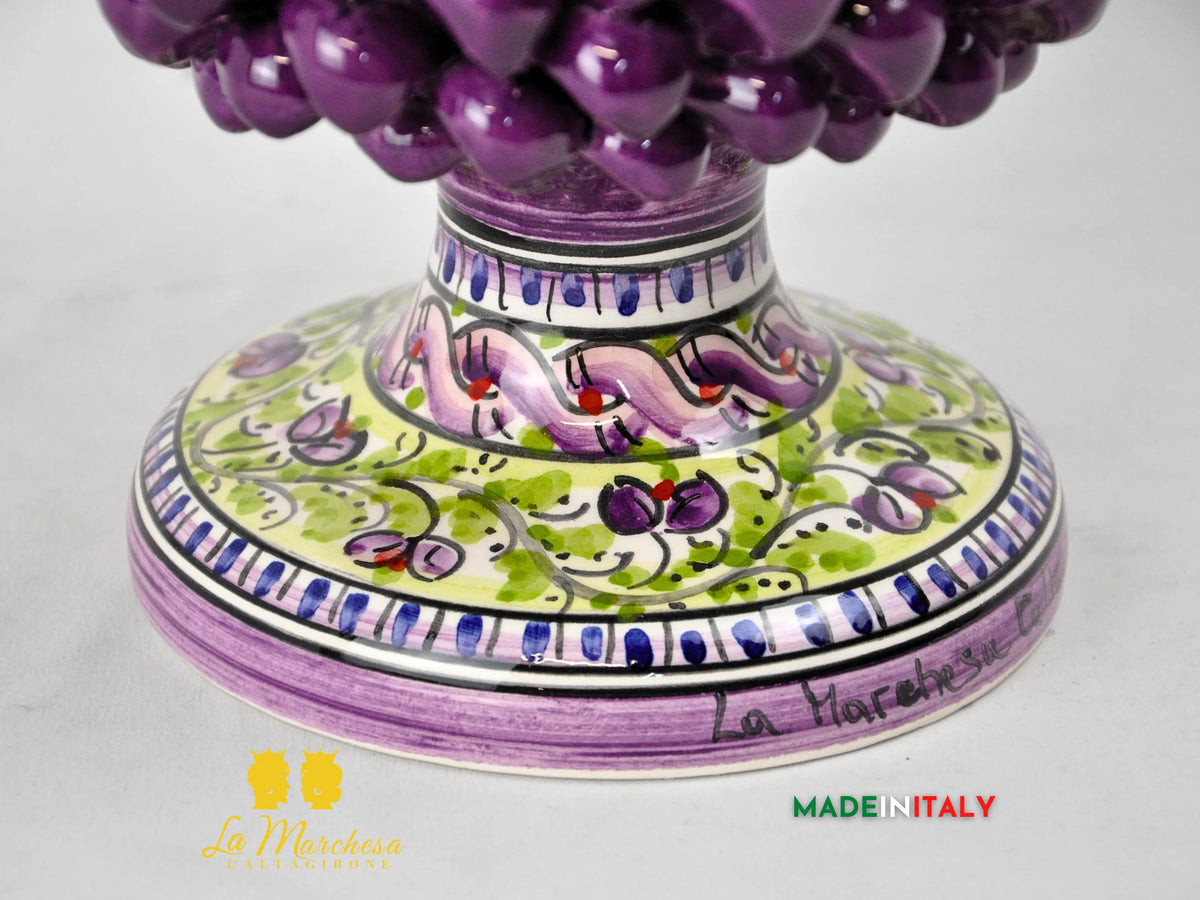 Pigna Siciliana Viola in Ceramica di Caltagirone 31 cm 
