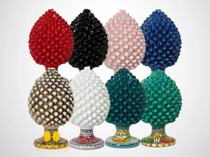 Pigna Siciliana in Ceramica di Caltagirone Decorata 41cm - Vari Colori