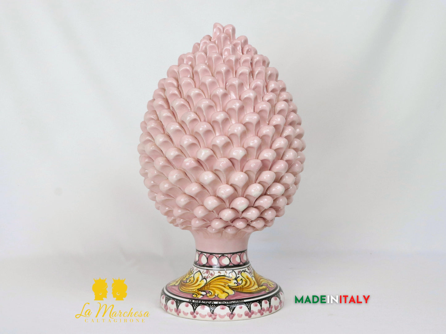 Pigna Siciliana in Ceramica di Caltagirone Decorata 41cm - Vari Colori