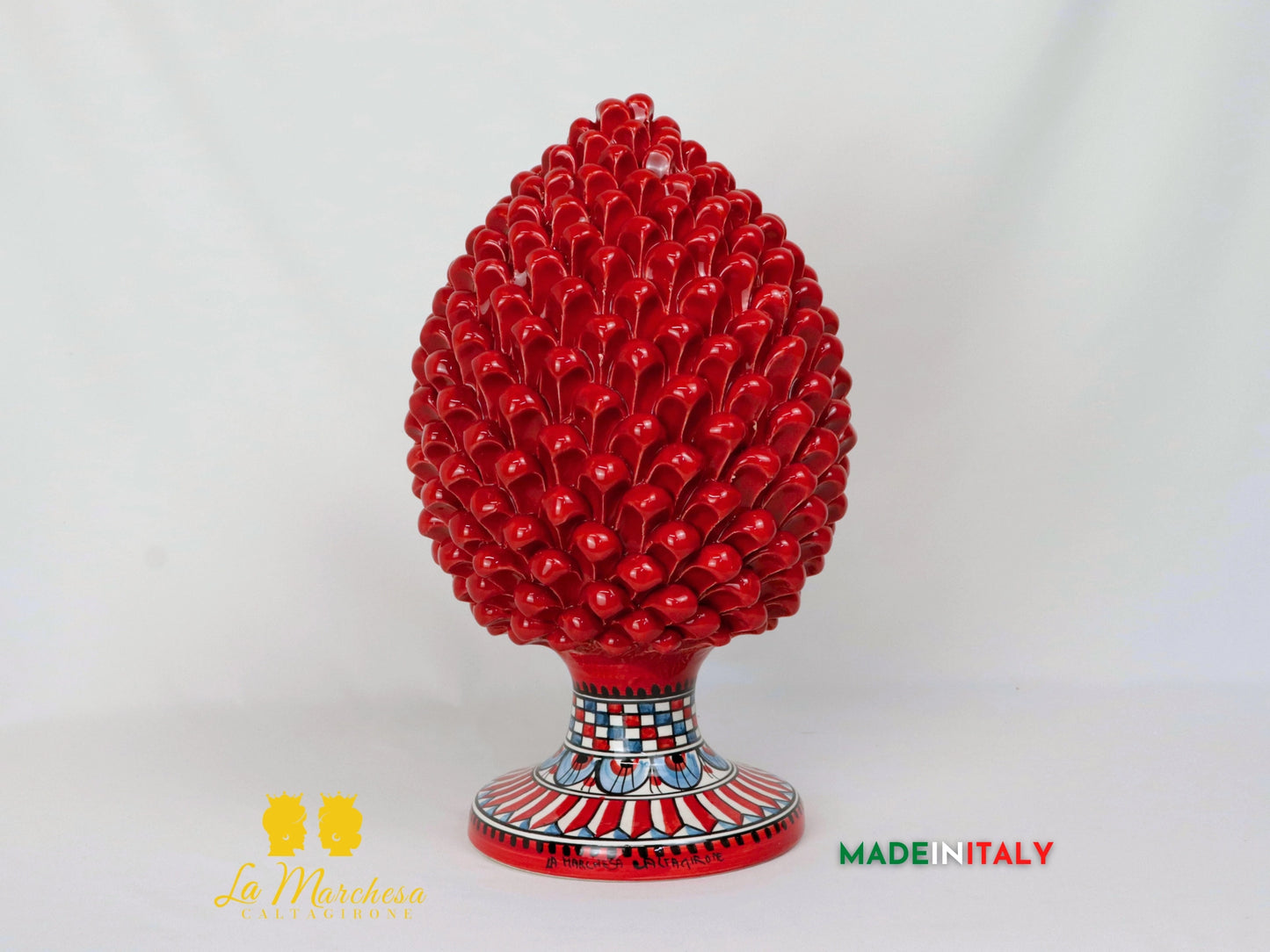 Pigna Siciliana in Ceramica di Caltagirone Decorata 41cm - Vari Colori