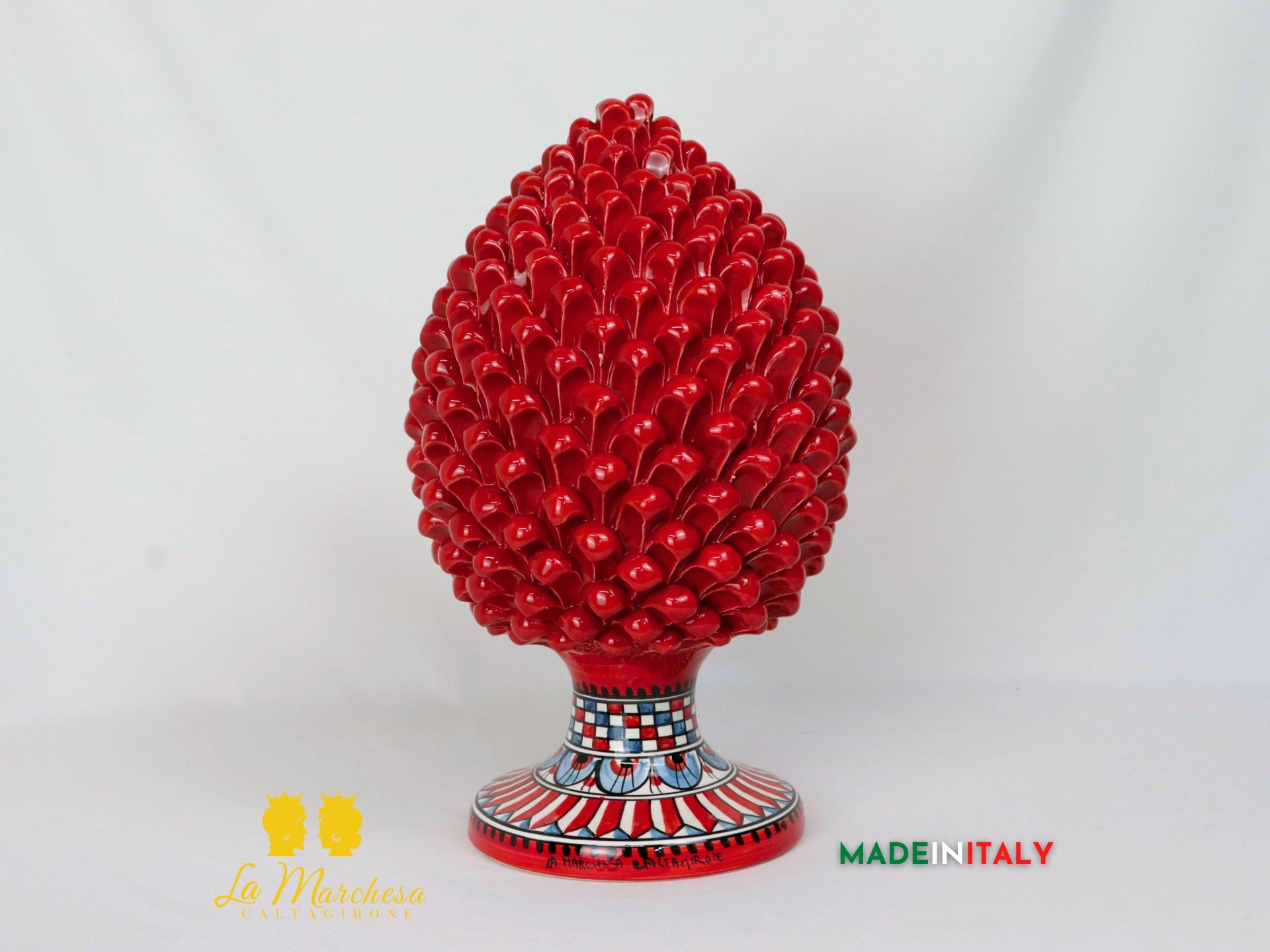 Pigna Siciliana in Ceramica di Caltagirone Decorata 41cm - Vari Colori