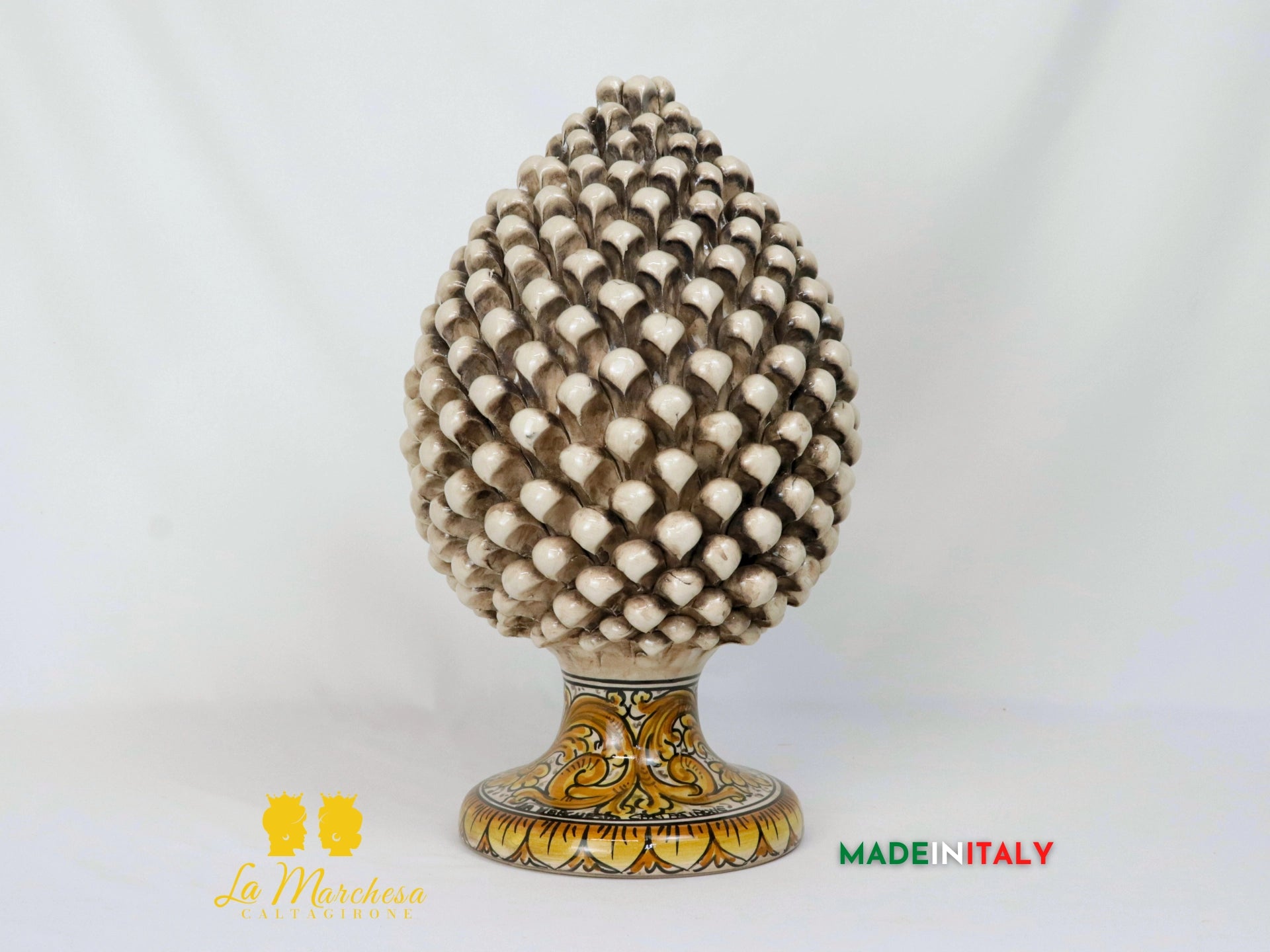 Pigna Siciliana in Ceramica di Caltagirone Decorata 41cm - Vari Colori