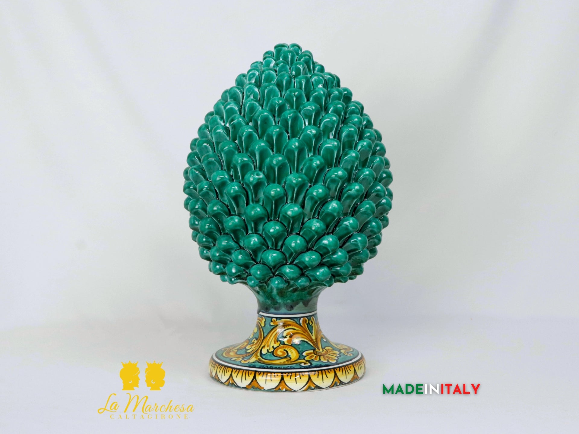 Pigna Siciliana in Ceramica di Caltagirone Decorata 41cm - Vari Colori