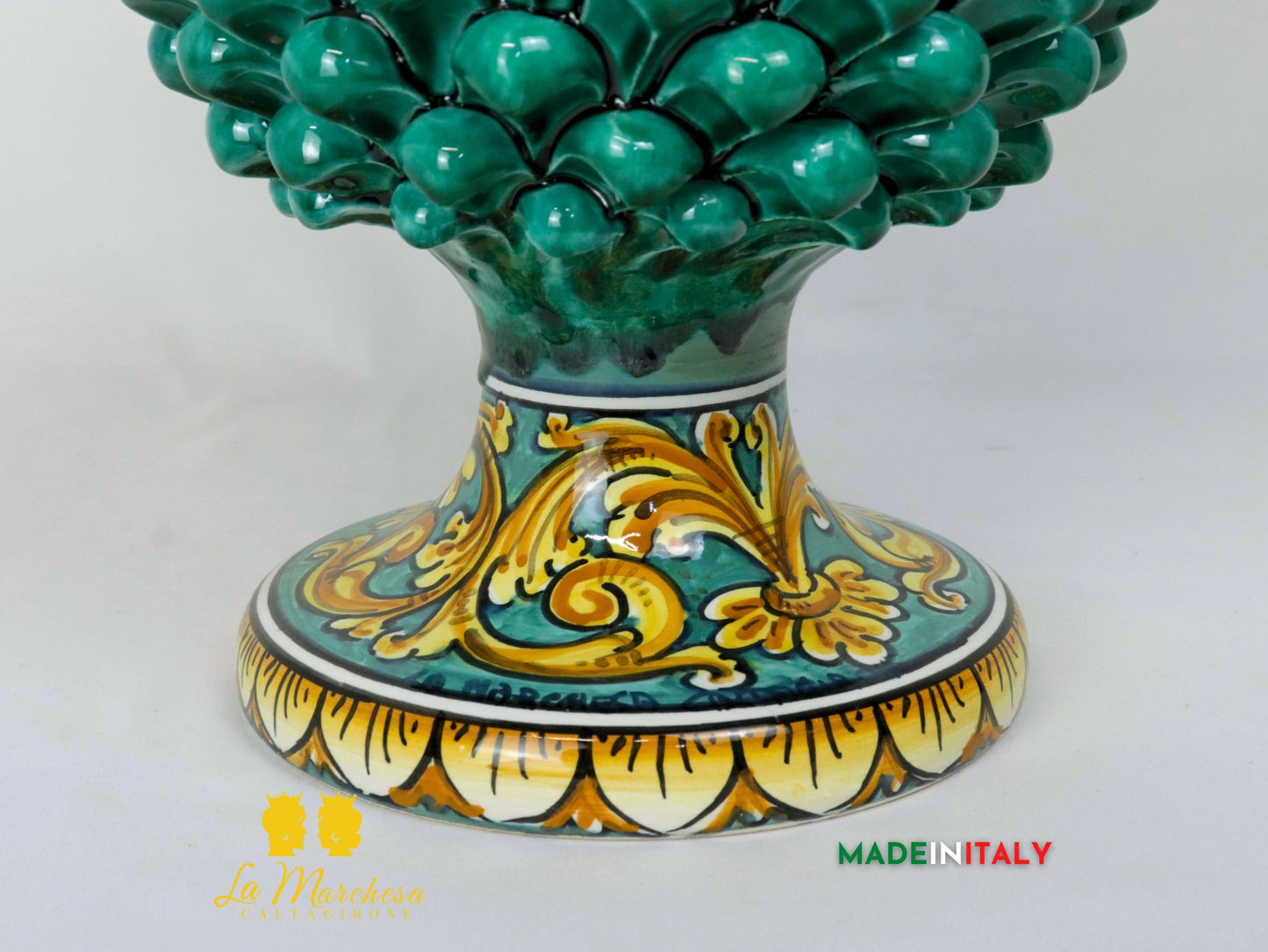 Pigna Siciliana in Ceramica di Caltagirone Decorata 41cm - Vari Colori