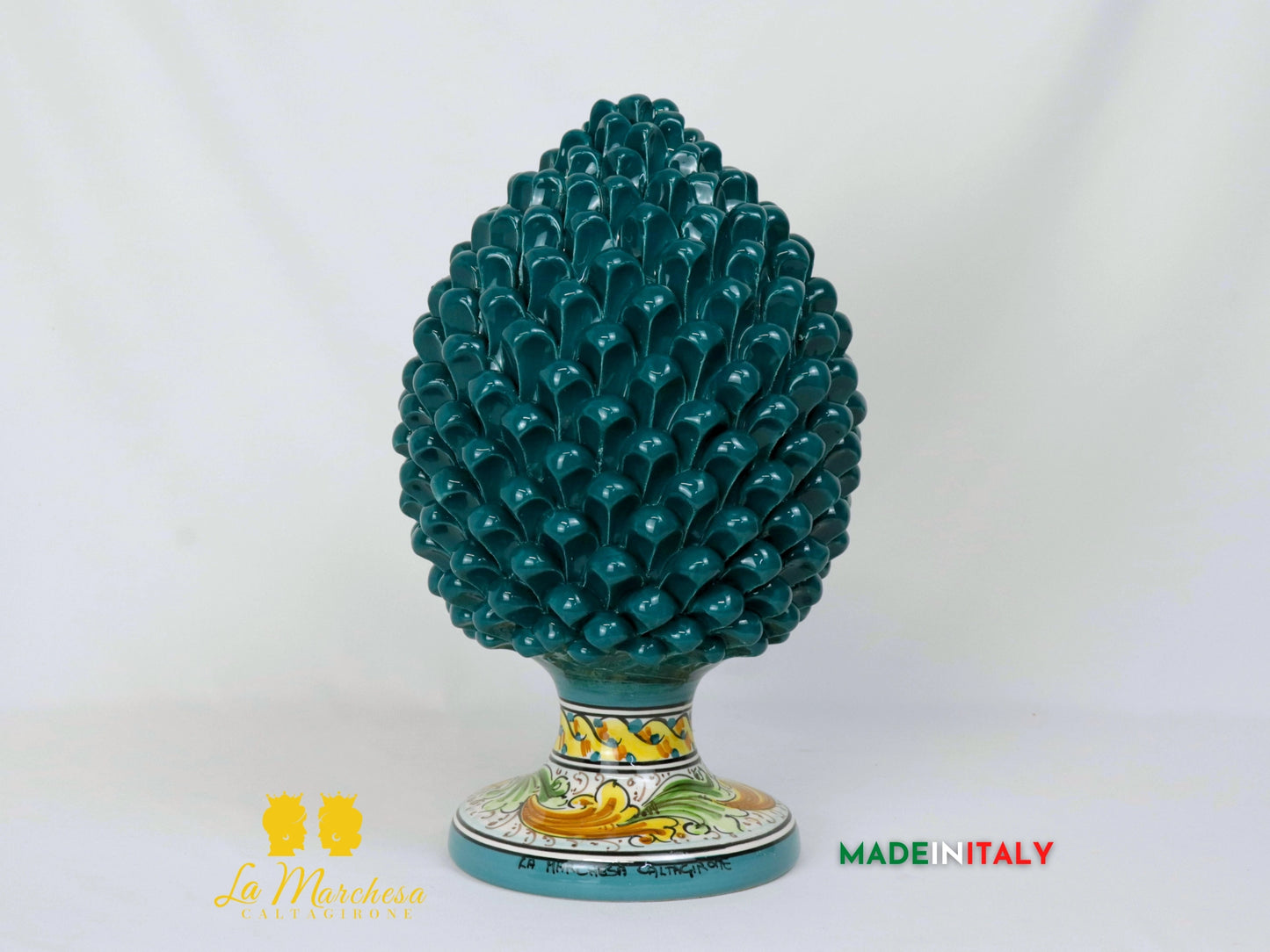Pigna Siciliana in Ceramica di Caltagirone Decorata 41cm - Vari Colori