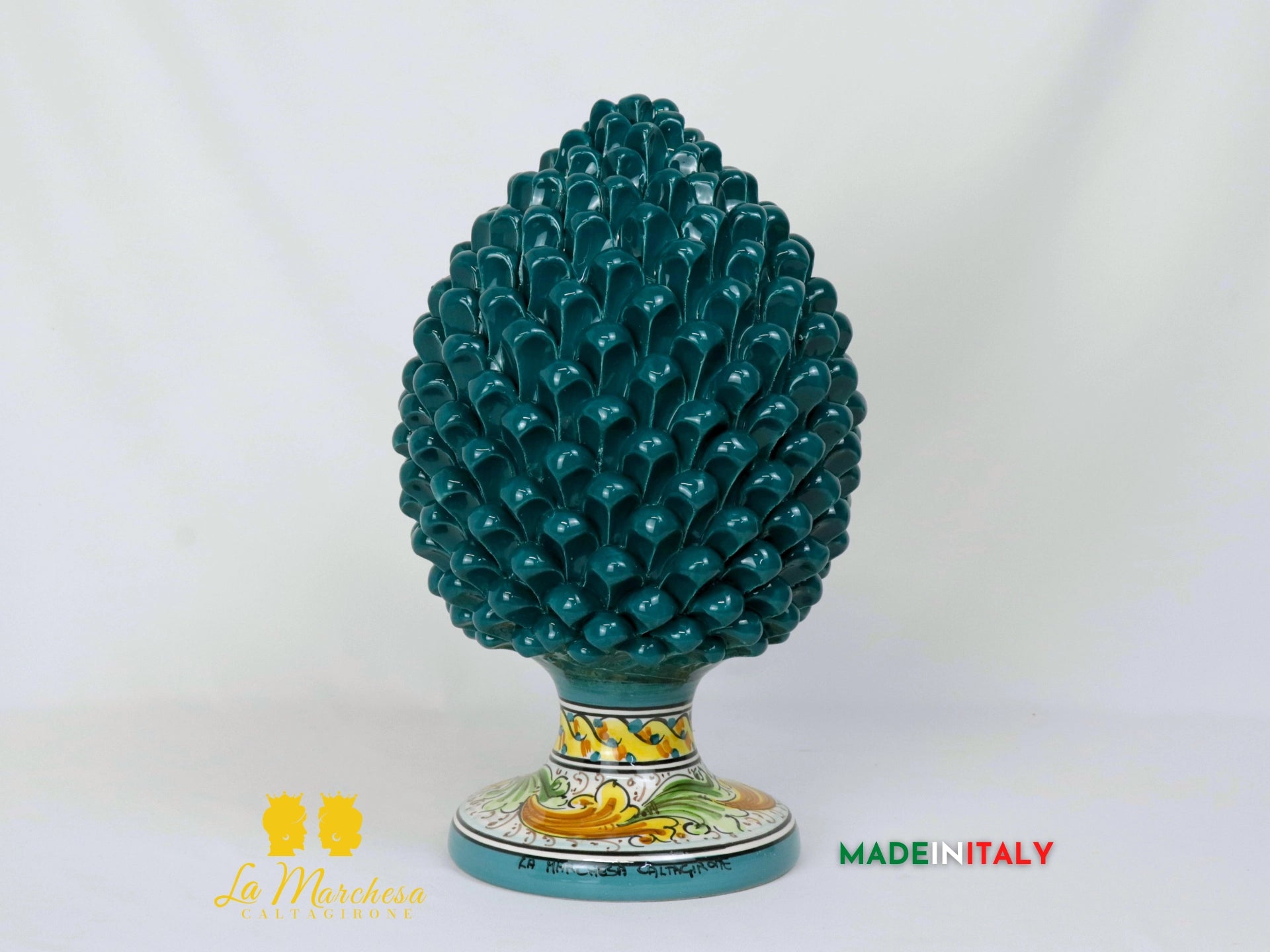 Pigna Siciliana in Ceramica di Caltagirone Decorata 41cm - Vari Colori