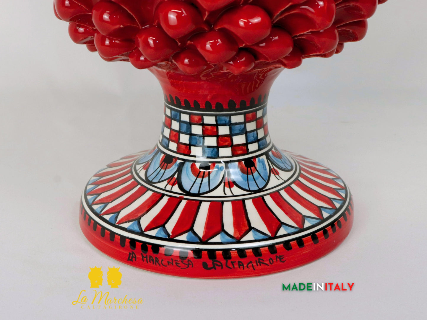 Pigna Siciliana in Ceramica di Caltagirone Decorata 41cm - Vari Colori