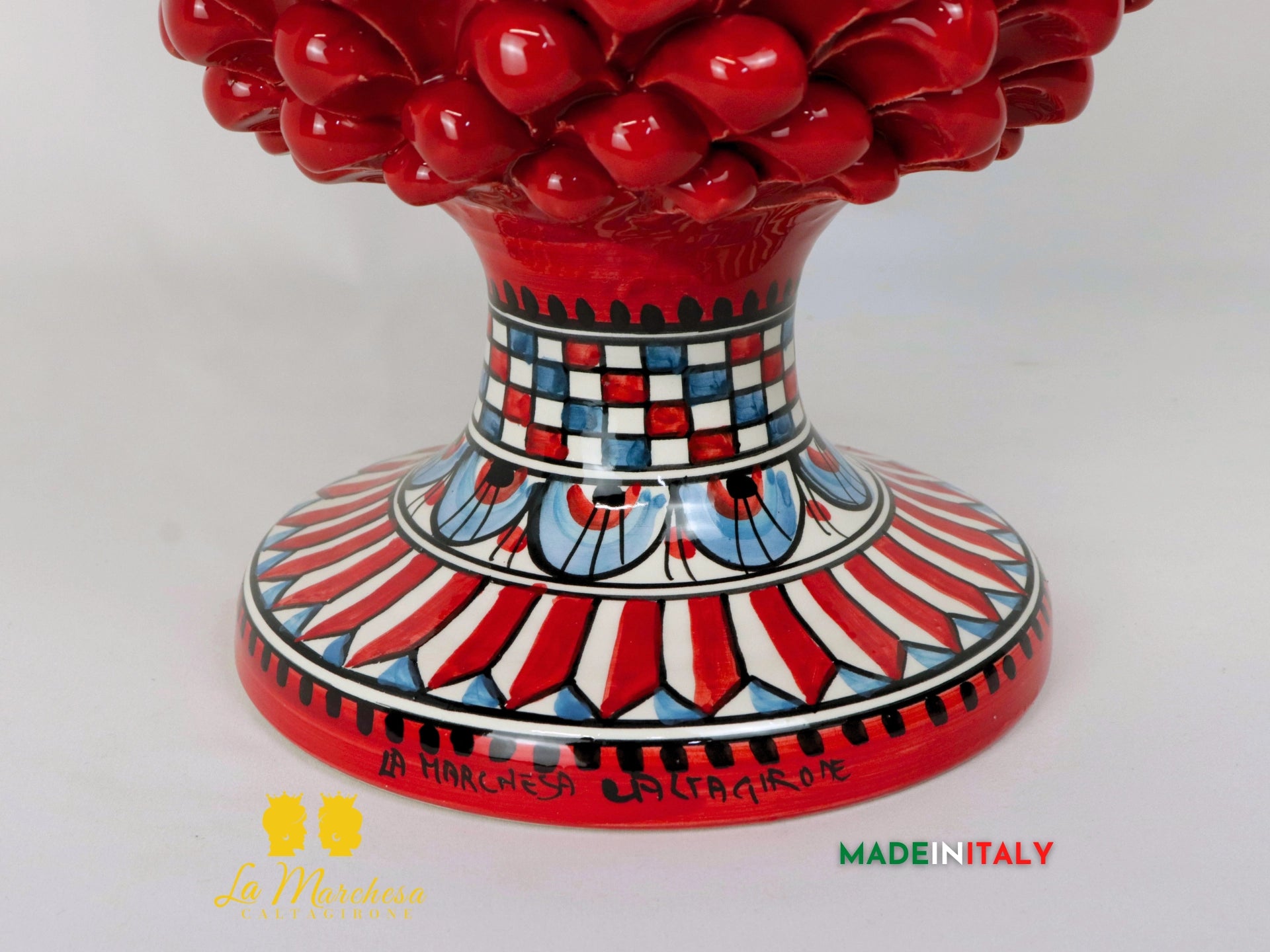 Pigna Siciliana in Ceramica di Caltagirone Decorata 41cm - Vari Colori