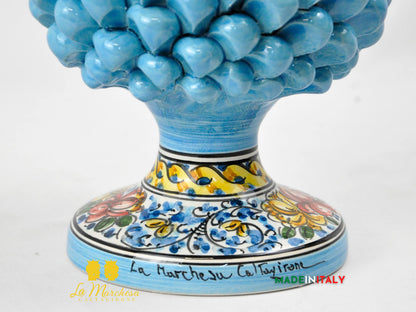 Pigna Siciliana in Ceramica di Caltagirone Turchese 31cm