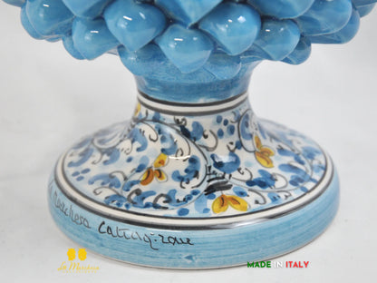 Pigna Siciliana in Ceramica di Caltagirone Turchese H31