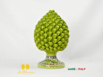 Pigna Siciliana in Ceramica di Caltagirone Verde Oliva - Varie Dimensioni