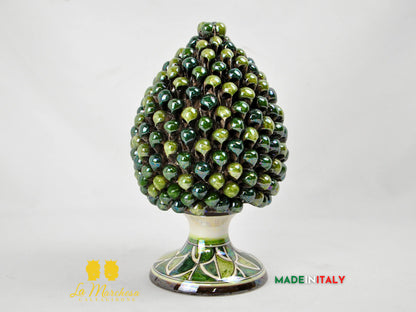 Pigna Siciliana in Madreperla Verde in Ceramica di Caltagirone – Altezza 26 cm