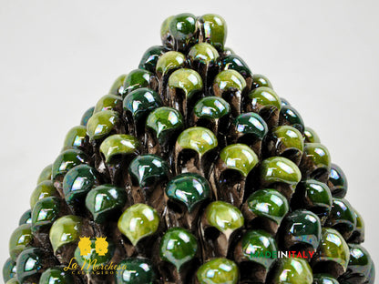Pigna Siciliana in Madreperla Verde in Ceramica di Caltagirone – Altezza 26 cm